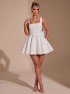 Kleid Damen rosa figurbetont mit großem Rückenknoten - 12 - Atelier-Zofia