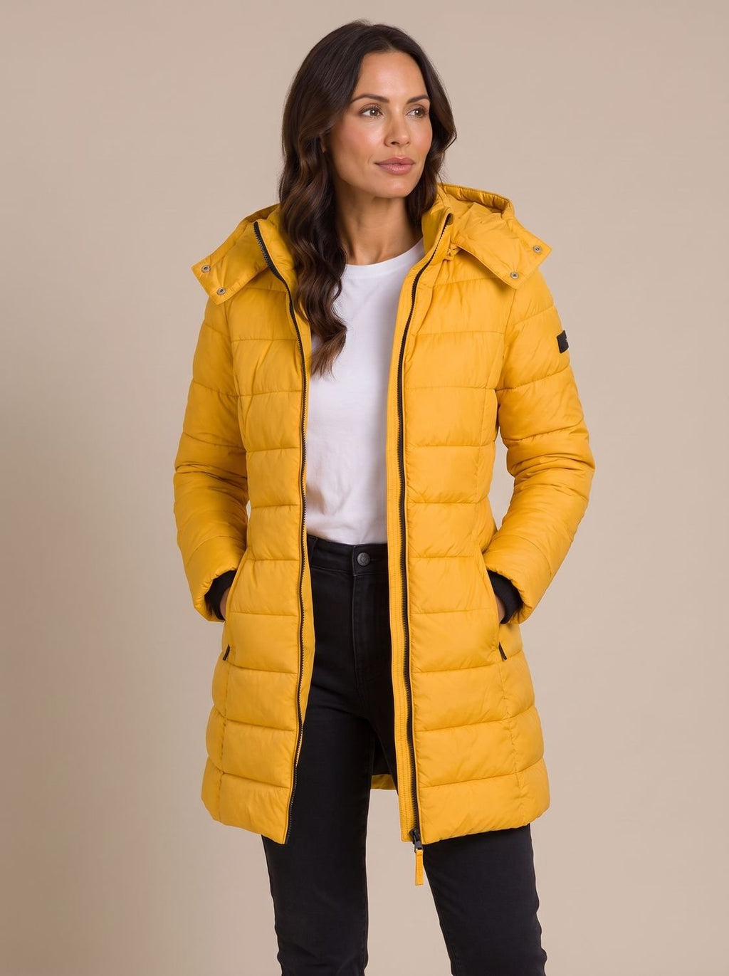Damen Jacke blau tailliert mit Kapuze und Reißverschluss - 4 - Atelier-Zofia
