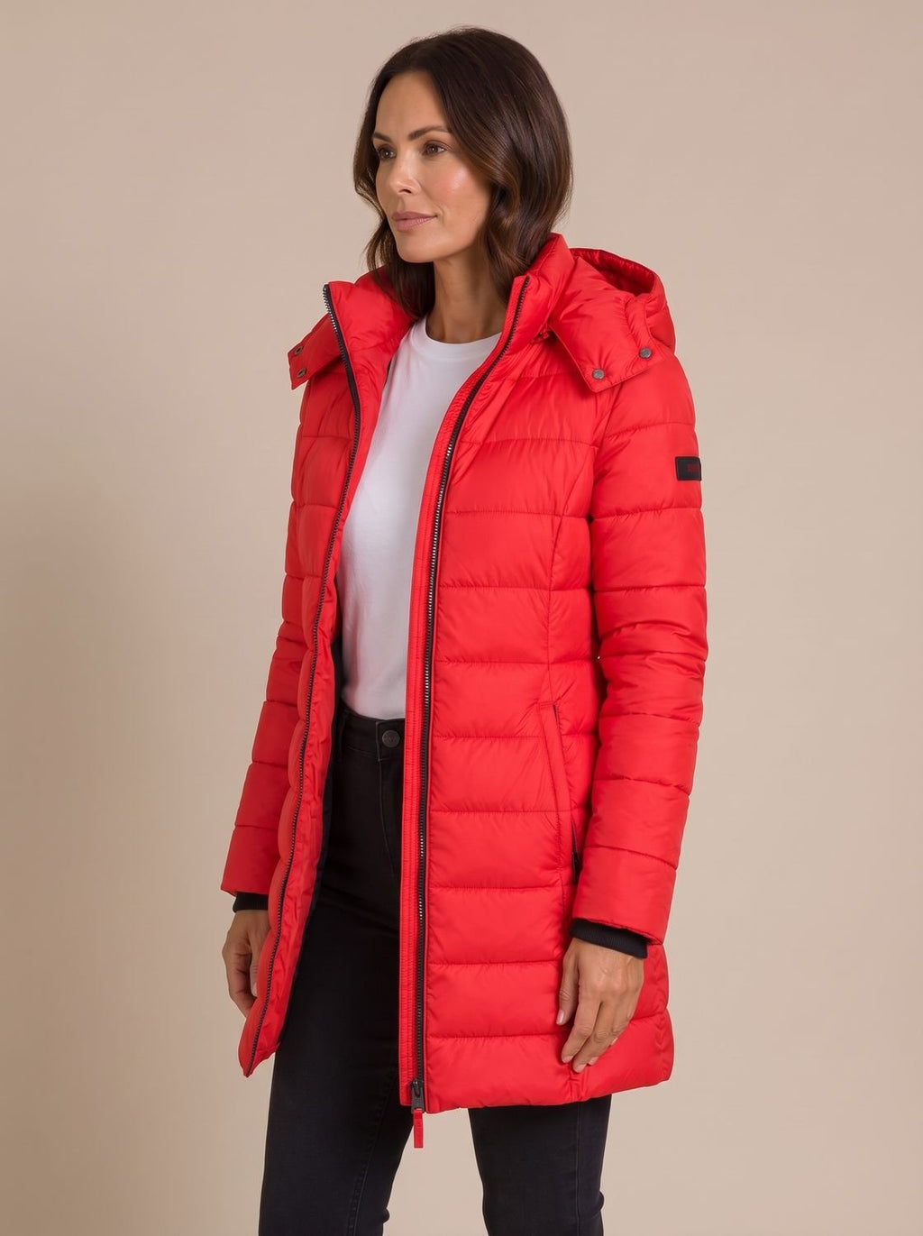 Damen Jacke blau tailliert mit Kapuze und Reißverschluss - 7 - Atelier-Zofia