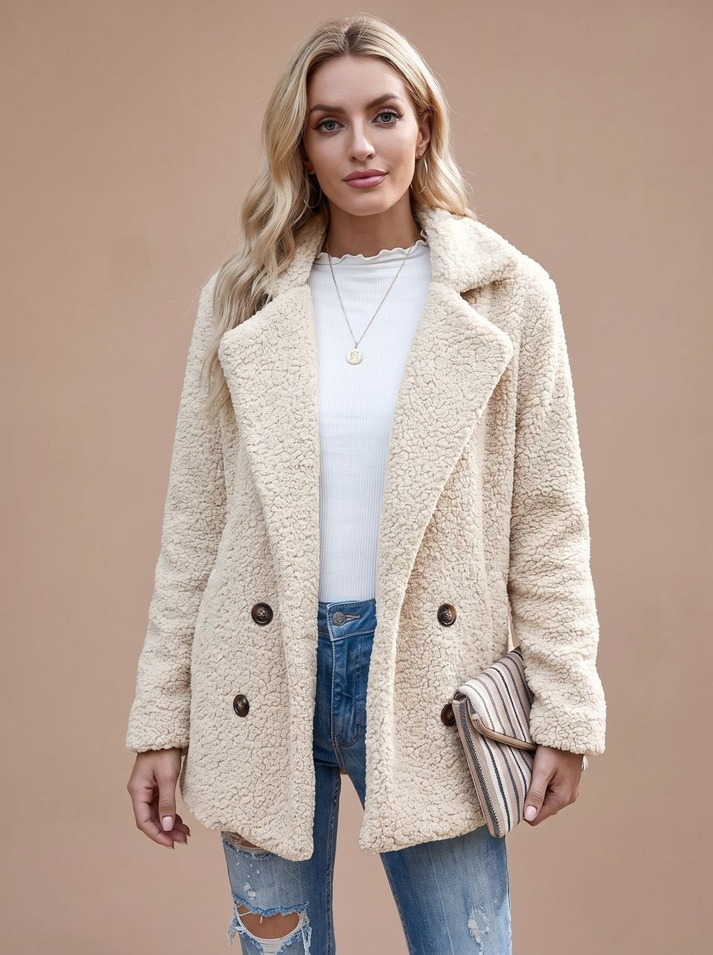 Damenjacke mit lässiger Passform und doppelter Knopfleiste - 2 - Atelier-Zofia