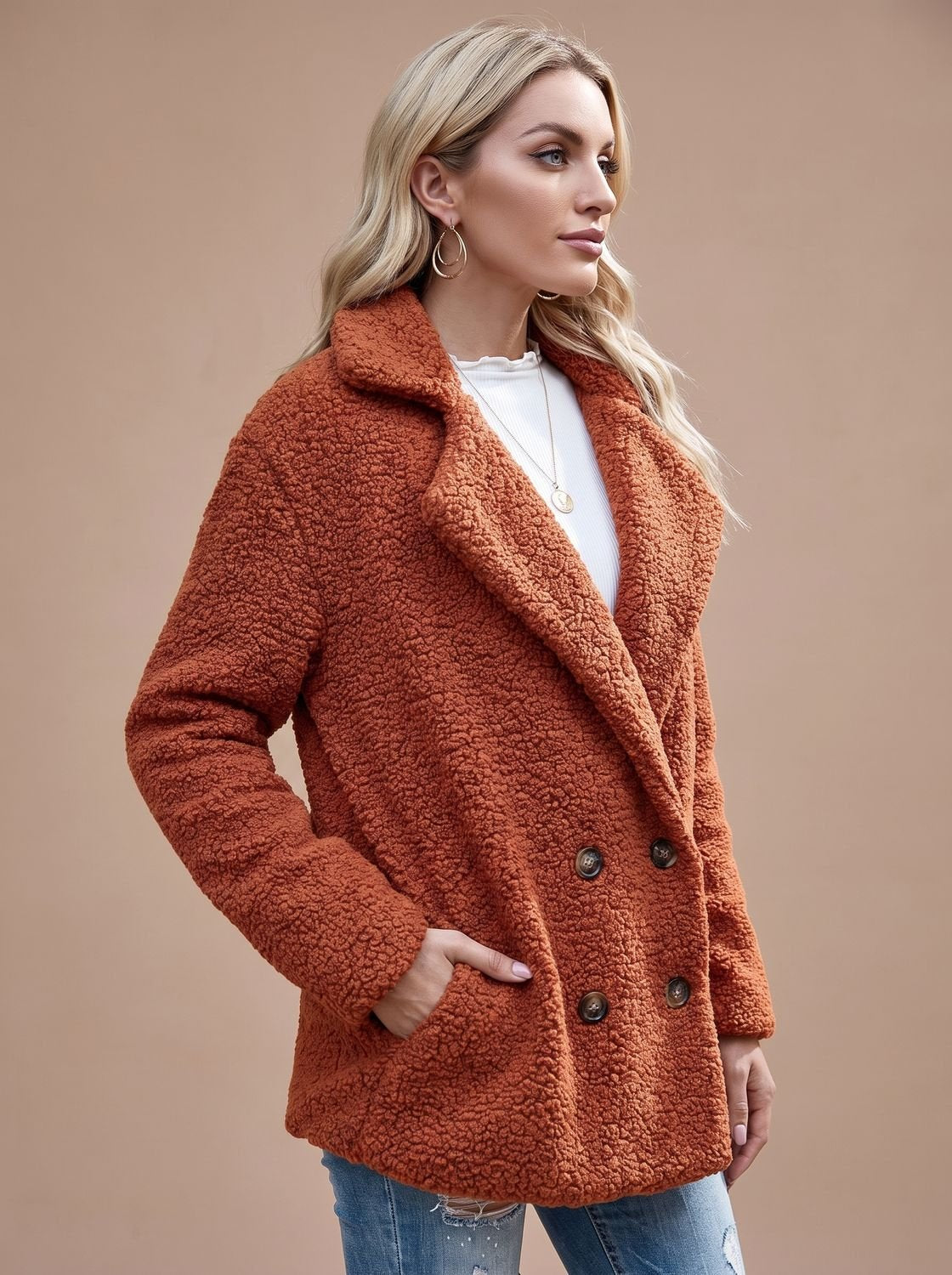 Damenjacke mit lässiger Passform und doppelter Knopfleiste - 5 - Atelier-Zofia