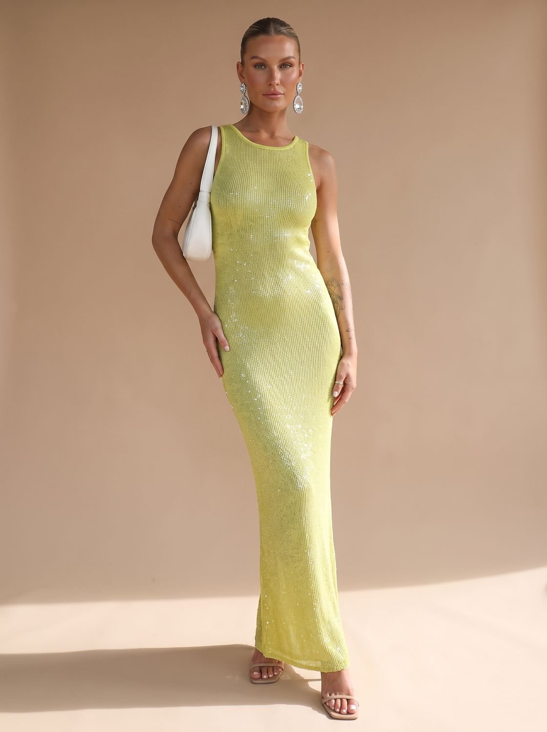 Maxikleid Damen mit figurbetontem Schnitt und Rundhalsausschnitt - eleganter Look - 6 - Atelier-Zofia
