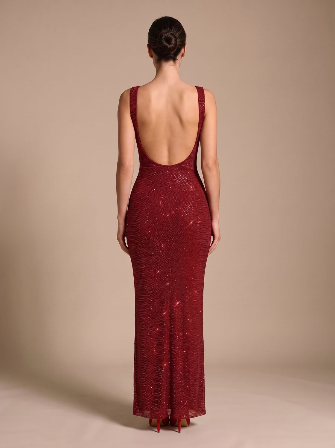 Maxikleid Damen mit schmaler Passform und quadratischem Ausschnitt - 3 - Atelier-Zofia