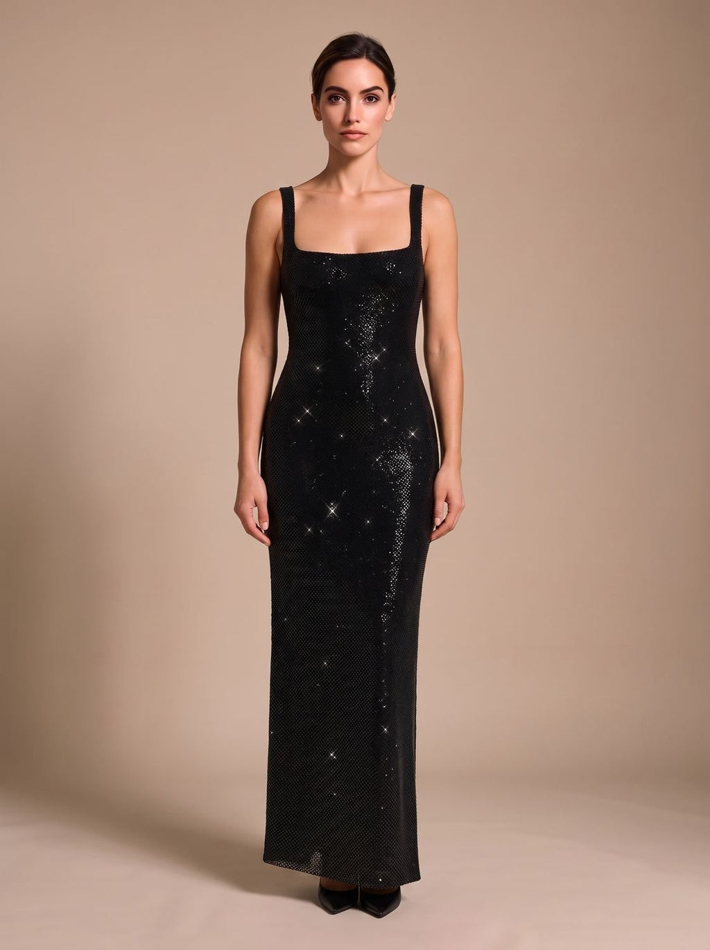 Maxikleid Damen mit schmaler Passform und quadratischem Ausschnitt - 4 - Atelier-Zofia