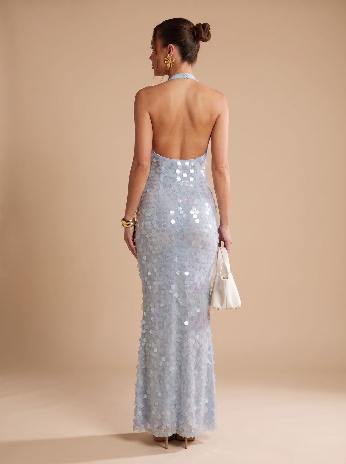 Maxikleid Damen mit Cowl-Neck und figurbetonender Silhouette - 3 - Atelier-Zofia