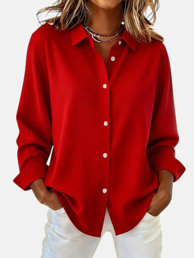 Bluse Damen mit klassischem Kragen und lässiger Passform - ideal für jeden Anlass - 2 - Atelier-Zofia