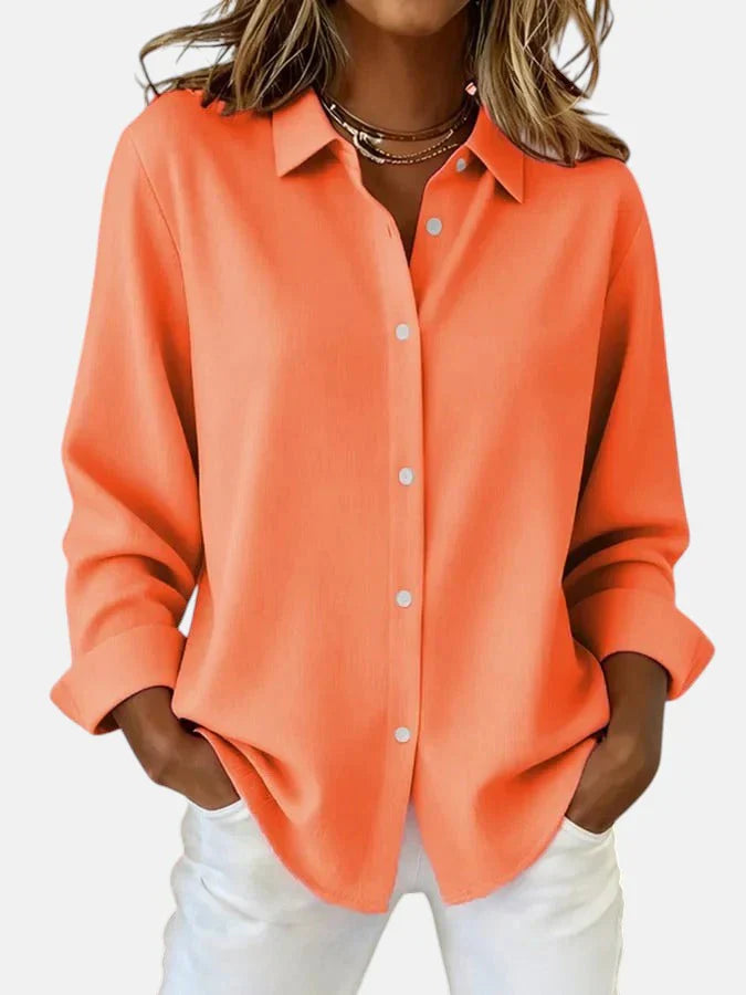 Bluse Damen mit klassischem Kragen und lässiger Passform - ideal für jeden Anlass - 3 - Atelier-Zofia