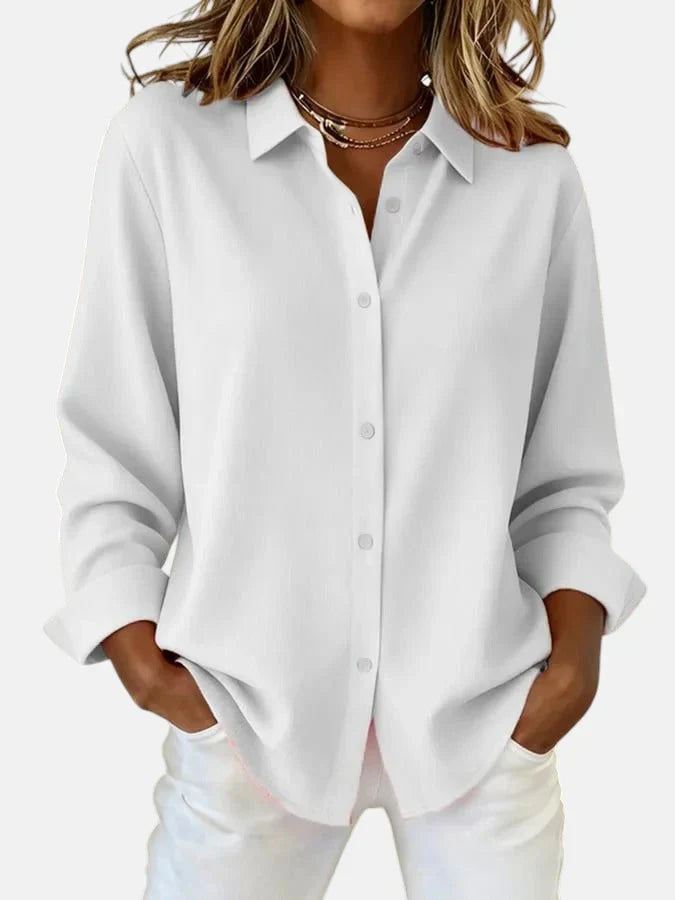 Bluse Damen mit klassischem Kragen und lässiger Passform - ideal für jeden Anlass - 4 - Atelier-Zofia