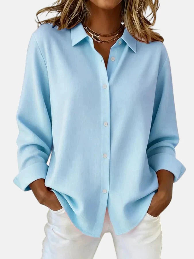 Bluse Damen mit klassischem Kragen und lässiger Passform - ideal für jeden Anlass - 5 - Atelier-Zofia