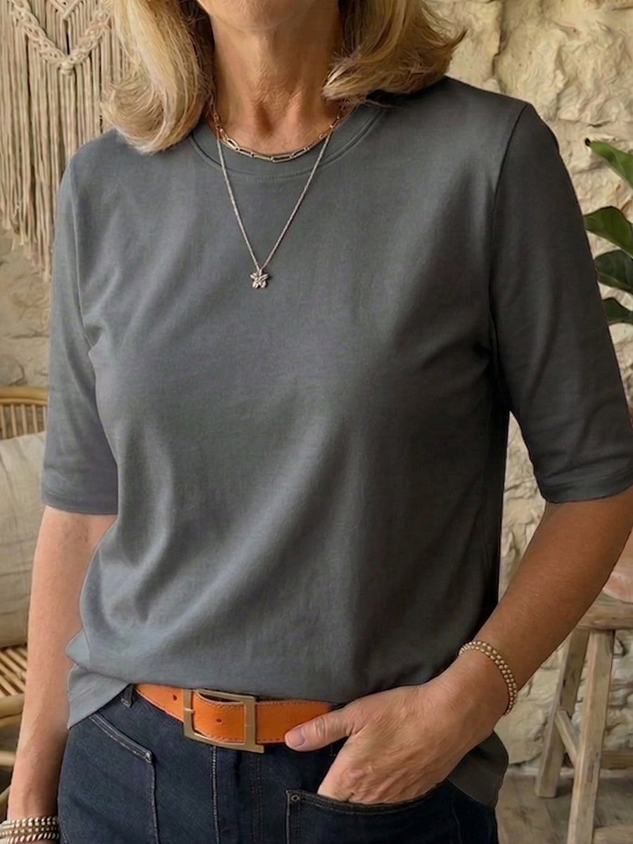 T-Shirt Damen mit halben Ärmeln – zeitgemäßer Schnitt - 7 - Atelier-Zofia