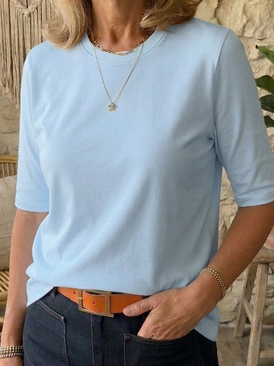 T-Shirt Damen mit halben Ärmeln – zeitgemäßer Schnitt - 8 - Atelier-Zofia