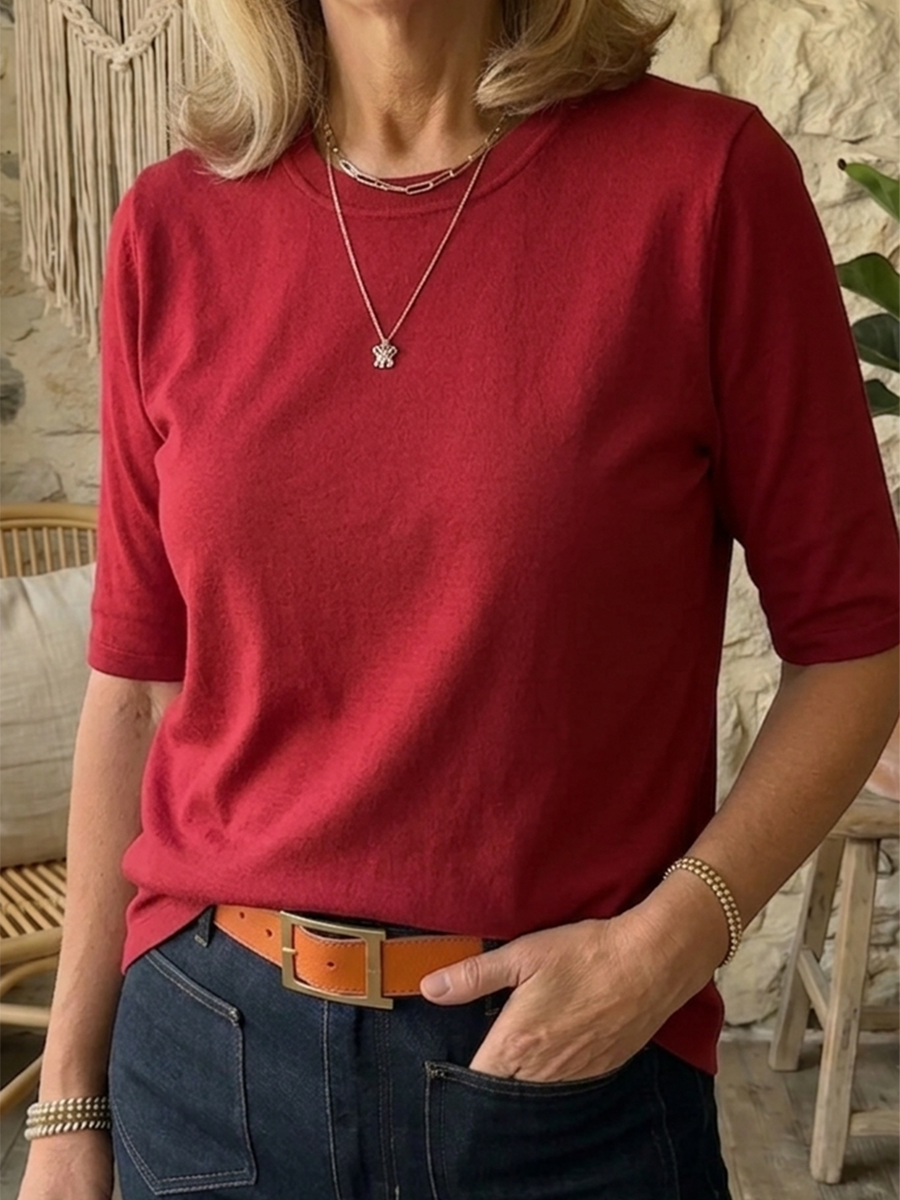 T-Shirt Damen mit halben Ärmeln – zeitgemäßer Schnitt - 9 - Atelier-Zofia