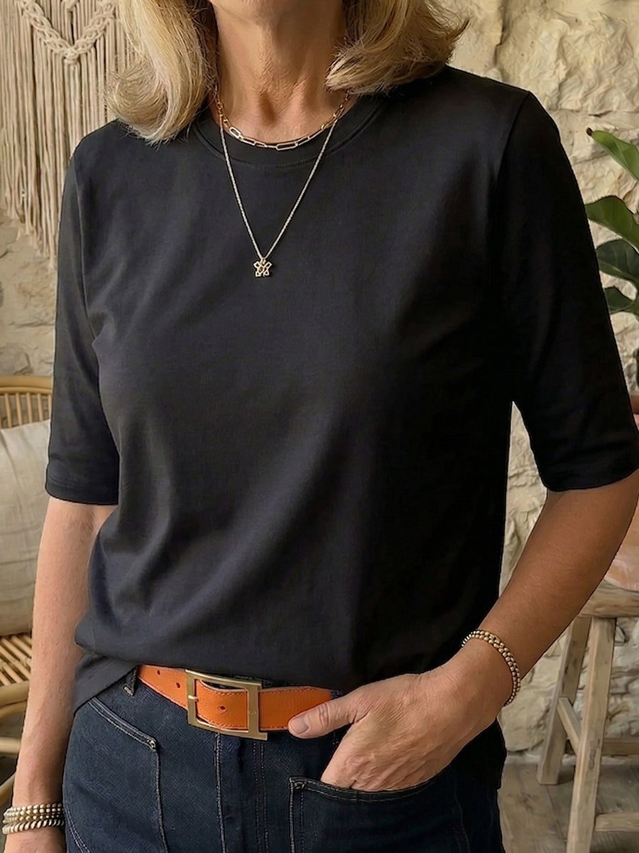 T-Shirt Damen mit halben Ärmeln – zeitgemäßer Schnitt - 10 - Atelier-Zofia