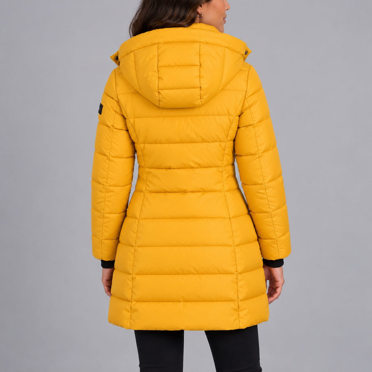 Damen Steppmantel mit Kapuze und durchgehendem Reißverschluss - schmeichelhafte Passform - 6 - Atelier-Zofia