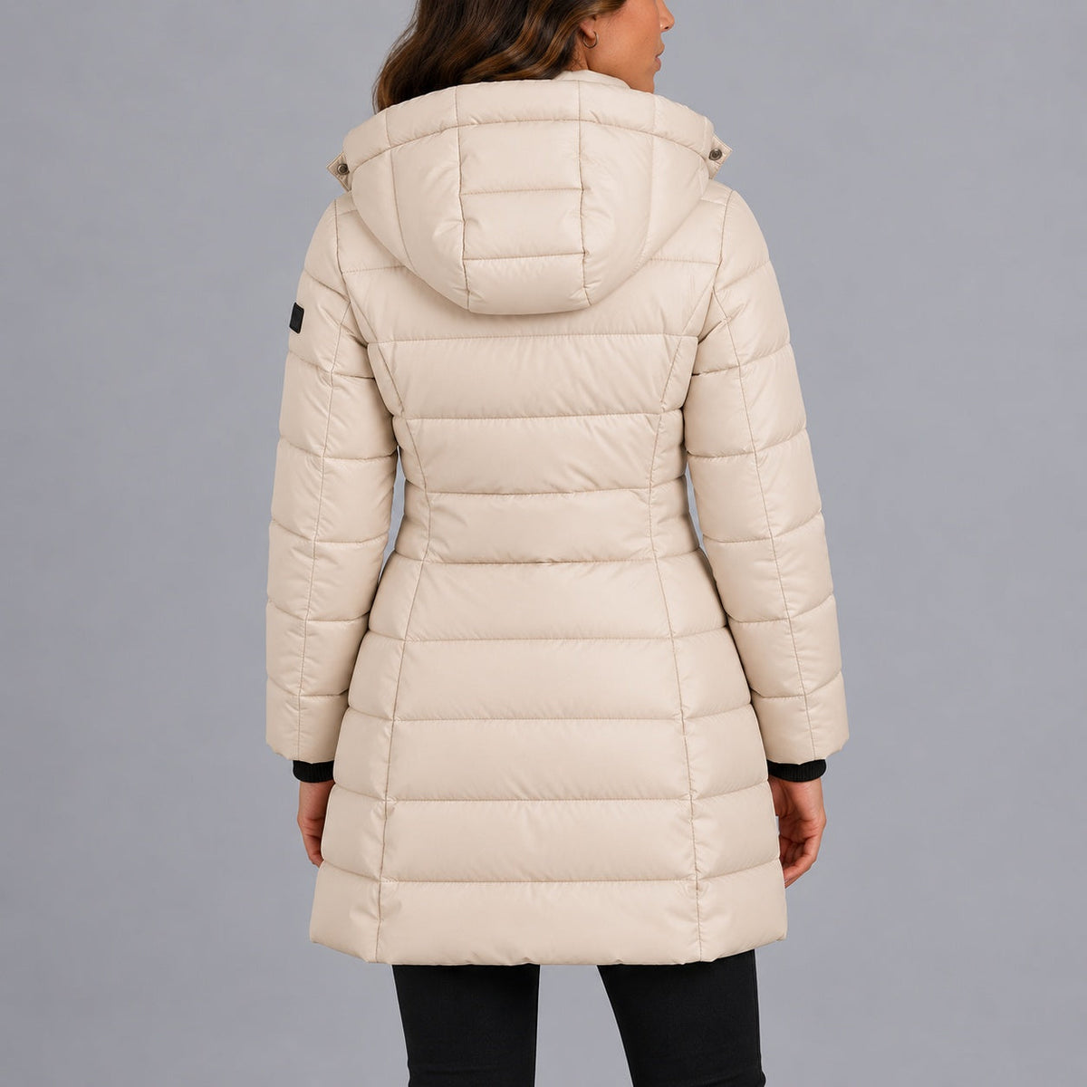 Damen Steppmantel mit Kapuze und durchgehendem Reißverschluss - schmeichelhafte Passform - 10 - Atelier-Zofia
