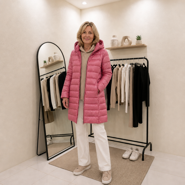 Damen Steppjacke mit Kapuze und taillierter Form - figurschmeichelnd - 1 - Atelier-Zofia