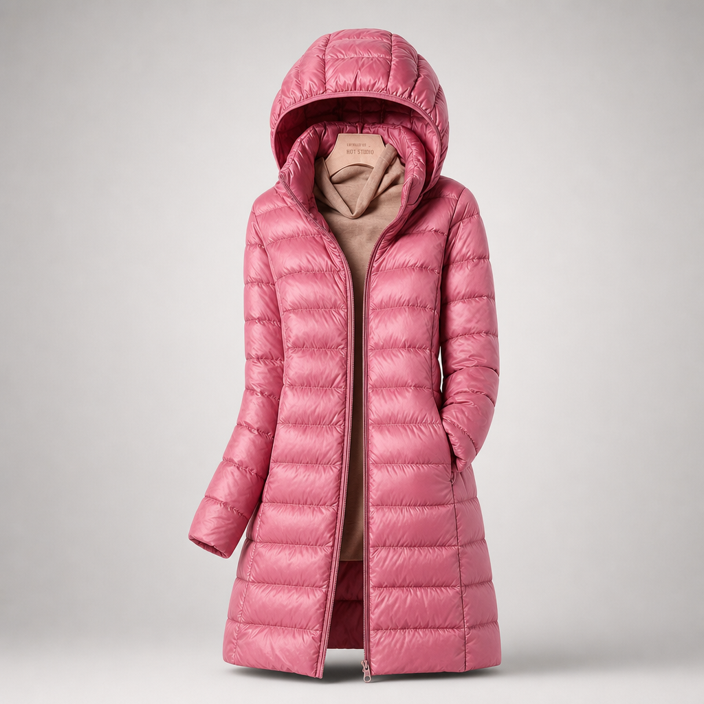 Damen Steppjacke mit Kapuze und taillierter Form - figurschmeichelnd - 7 - Atelier-Zofia
