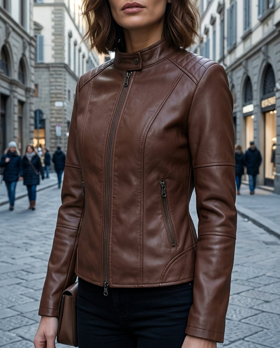 Damen Jacke mit modernem Stehkragen und tailliertem Schnitt - 2 - Atelier-Zofia
