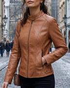 Damen Jacke mit modernem Stehkragen und tailliertem Schnitt - 3 - Atelier-Zofia