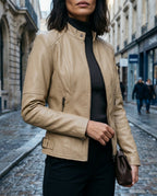 Damen Jacke mit modernem Stehkragen und tailliertem Schnitt - 4 - Atelier-Zofia