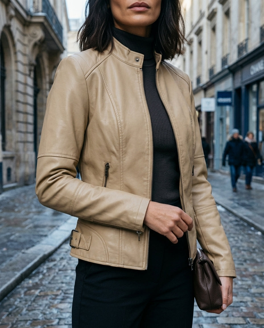 Damen Jacke mit modernem Stehkragen und tailliertem Schnitt - 4 - Atelier-Zofia