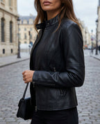 Damen Jacke mit modernem Stehkragen und tailliertem Schnitt - 5 - Atelier-Zofia