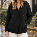 Damen Cardigan mit Kapuze und Knopfdetail – lässige Passform - 1 - Atelier-Zofia