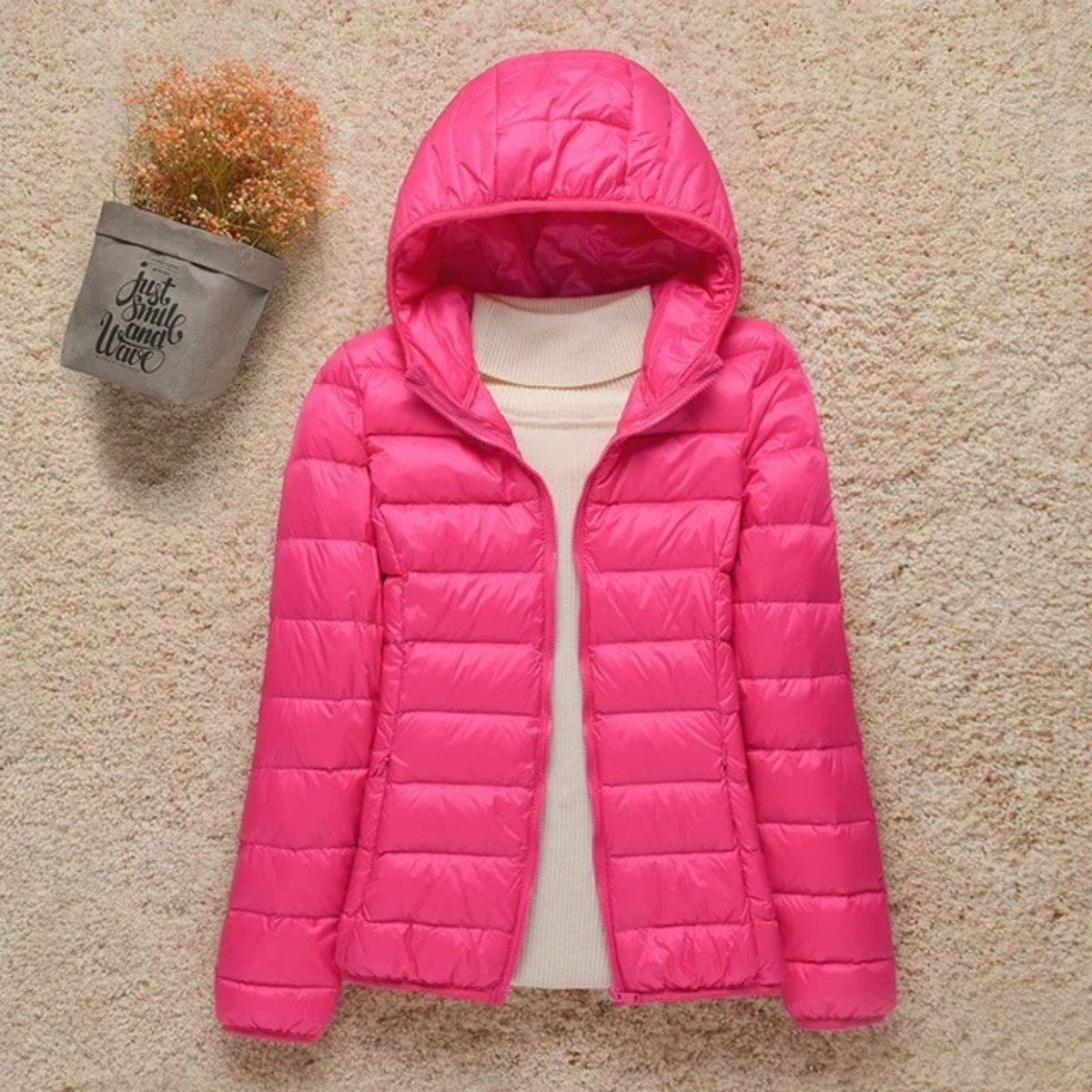 Damenjacke mit hohem Kragen und praktischer Kapuze - ideal für die Übergangszeit - 1 - Atelier-Zofia