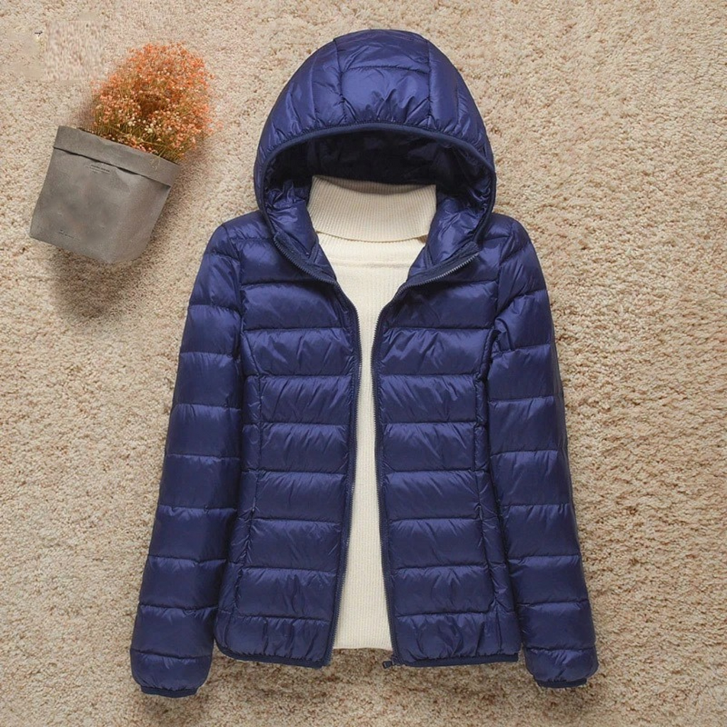 Damenjacke mit hohem Kragen und praktischer Kapuze - ideal für die Übergangszeit - 2 - Atelier-Zofia