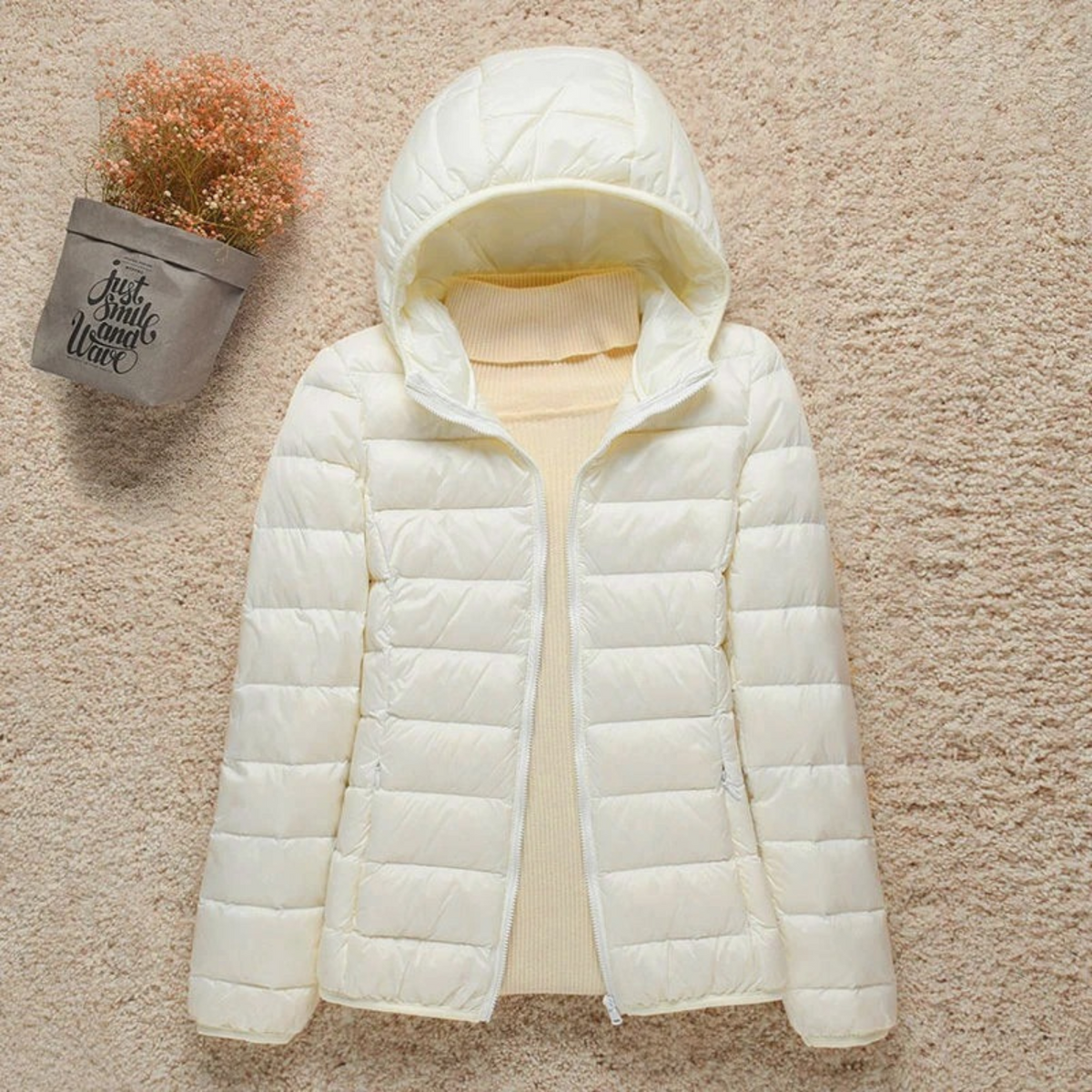 Damenjacke mit hohem Kragen und praktischer Kapuze - ideal für die Übergangszeit - 5 - Atelier-Zofia