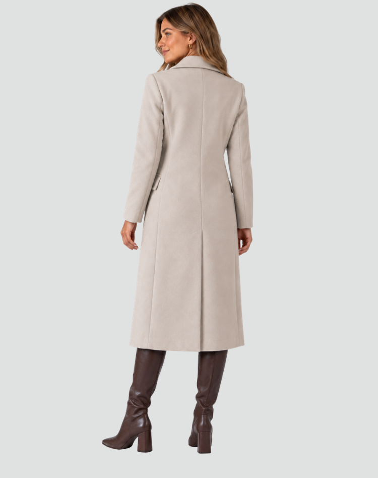 Damen Mantel - Taillierter Schnitt mit doppeltem Knopfverschluss - 11 - Atelier-Zofia