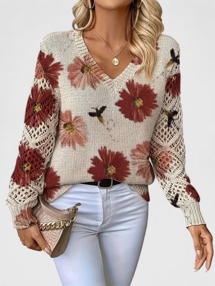 Damen Pullover mit V-Ausschnitt und lässiger Passform - ideal für den Alltag - 12 - Atelier-Zofia