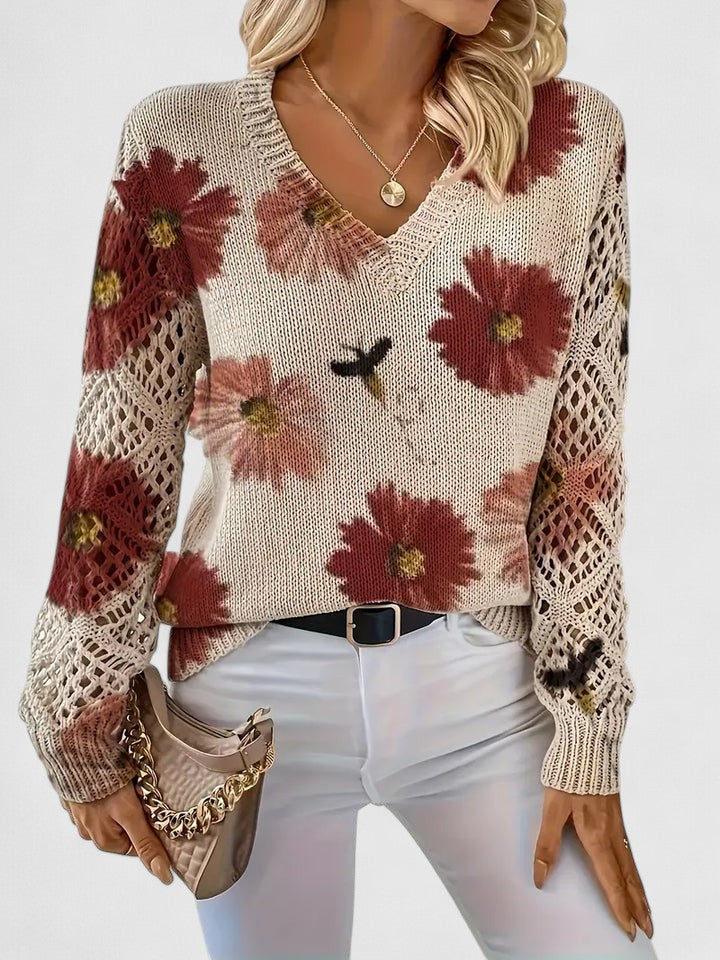 Damen Pullover mit V-Ausschnitt und lässiger Passform - ideal für den Alltag - 14 - Atelier-Zofia