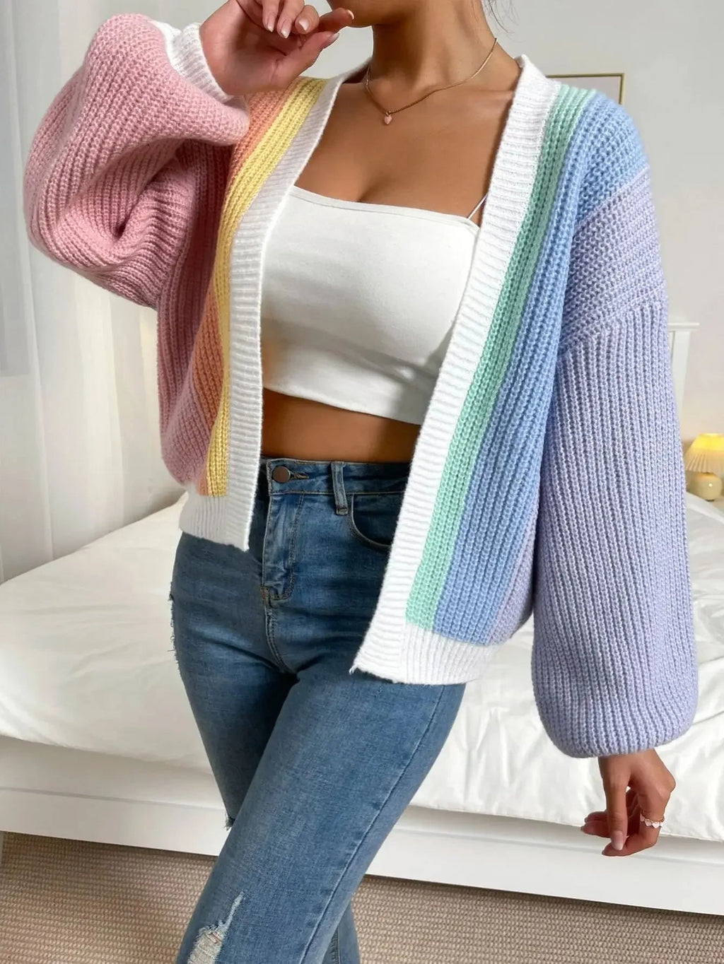Cardigan Damen mit lässigem Schnitt und weitem Arm - 1 - Atelier-Zofia