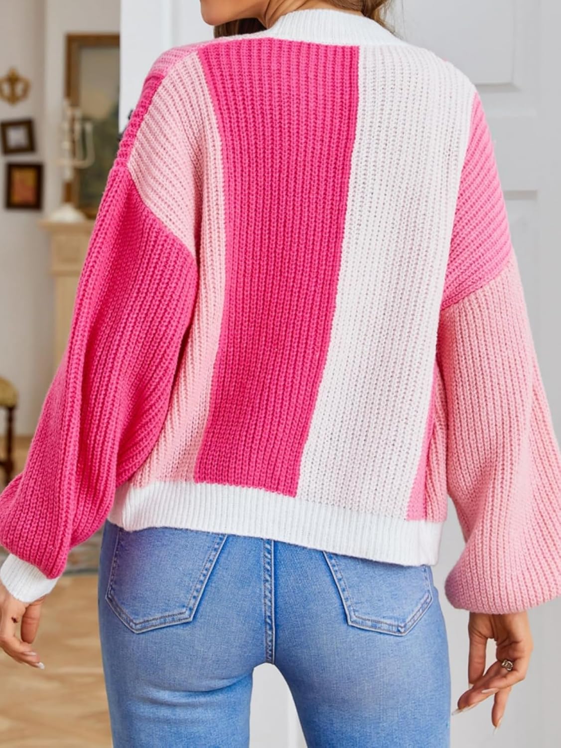 Cardigan Damen mit lässigem Schnitt und weitem Arm - 5 - Atelier-Zofia