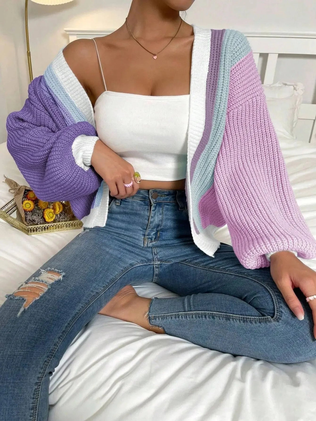 Cardigan Damen mit lässigem Schnitt und weitem Arm - 13 - Atelier-Zofia