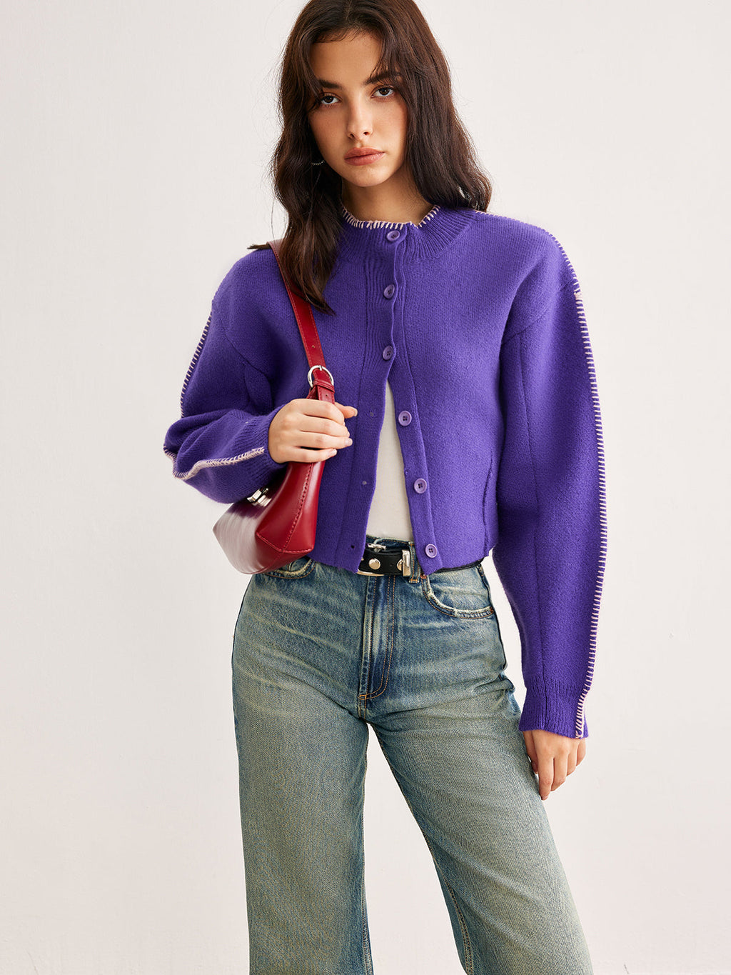 Damen Cardigan mit Knopfverschluss und lässigem Schnitt | A&Z - 2 - Atelier-Zofia