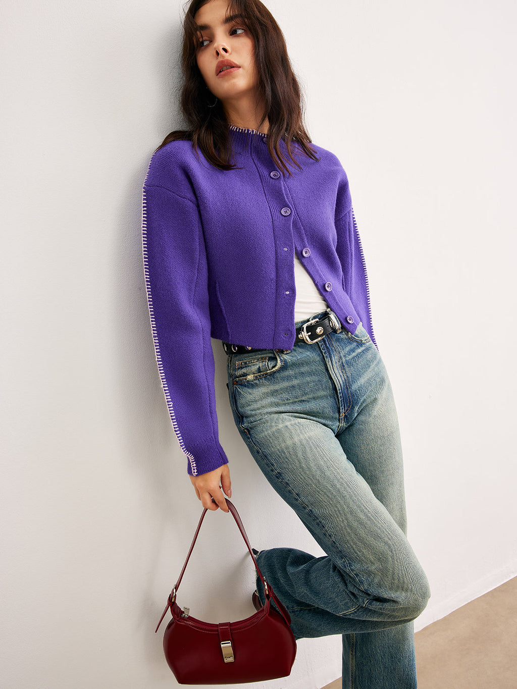 Damen Cardigan mit Knopfverschluss und lässigem Schnitt | A&Z - 3 - Atelier-Zofia
