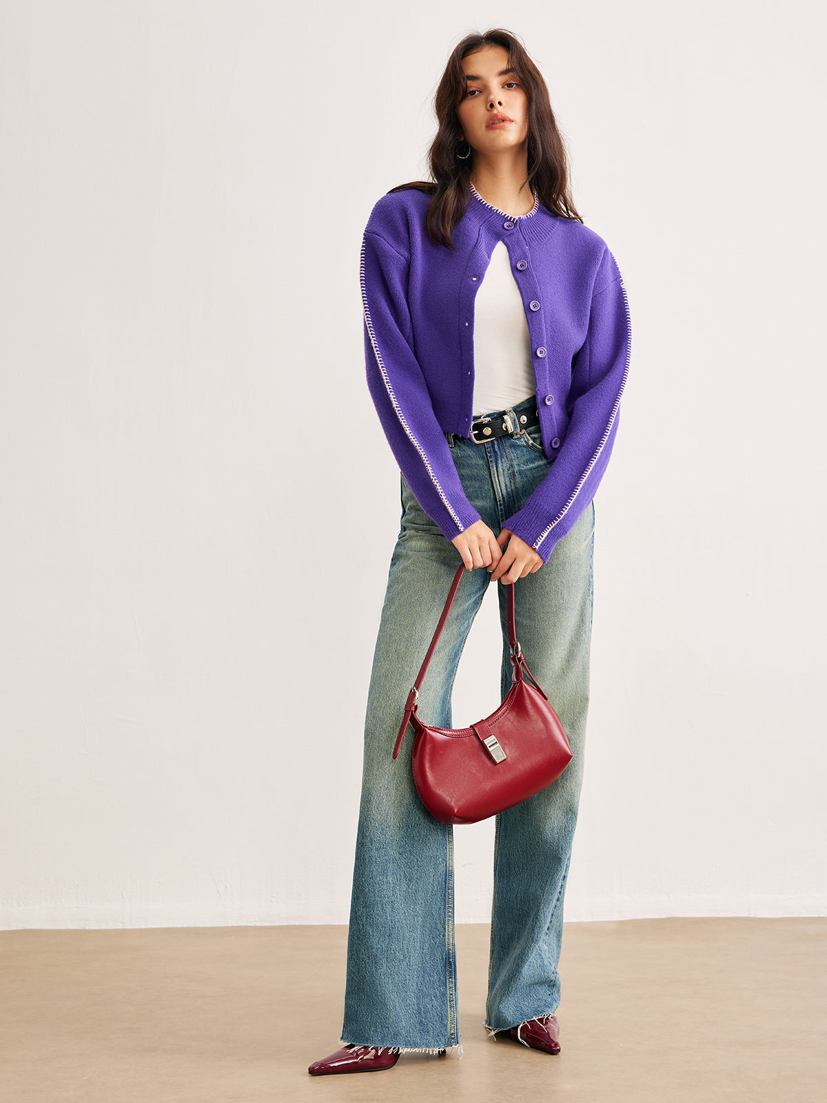 Damen Cardigan mit Knopfverschluss und lässigem Schnitt | A&Z - 4 - Atelier-Zofia