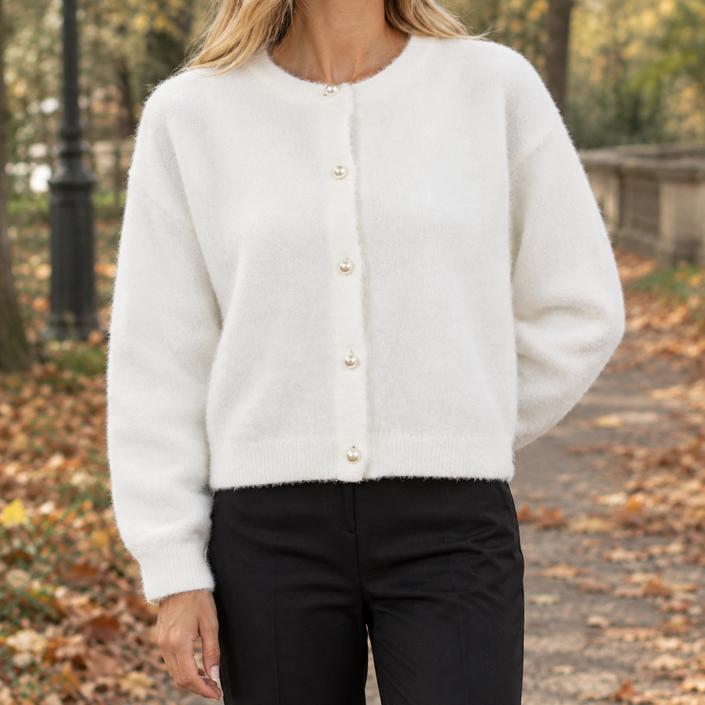 Cardigan Damen mit Knopfdetails und lockerer Passform | A&Z - 1 - Atelier-Zofia