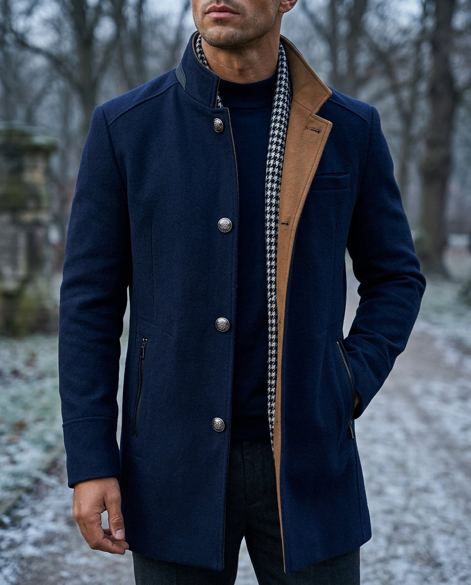 Herren Wintermantel mit elegantem Schnitt und praktischen Taschen | A&Z - 3 - Atelier-Zofia
