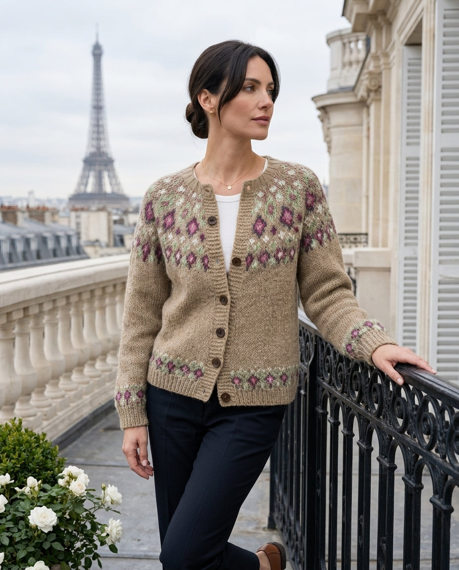 Cardigan Damen mit Knopfverschluss und modischem Muster | A&Z - 2 - Atelier-Zofia