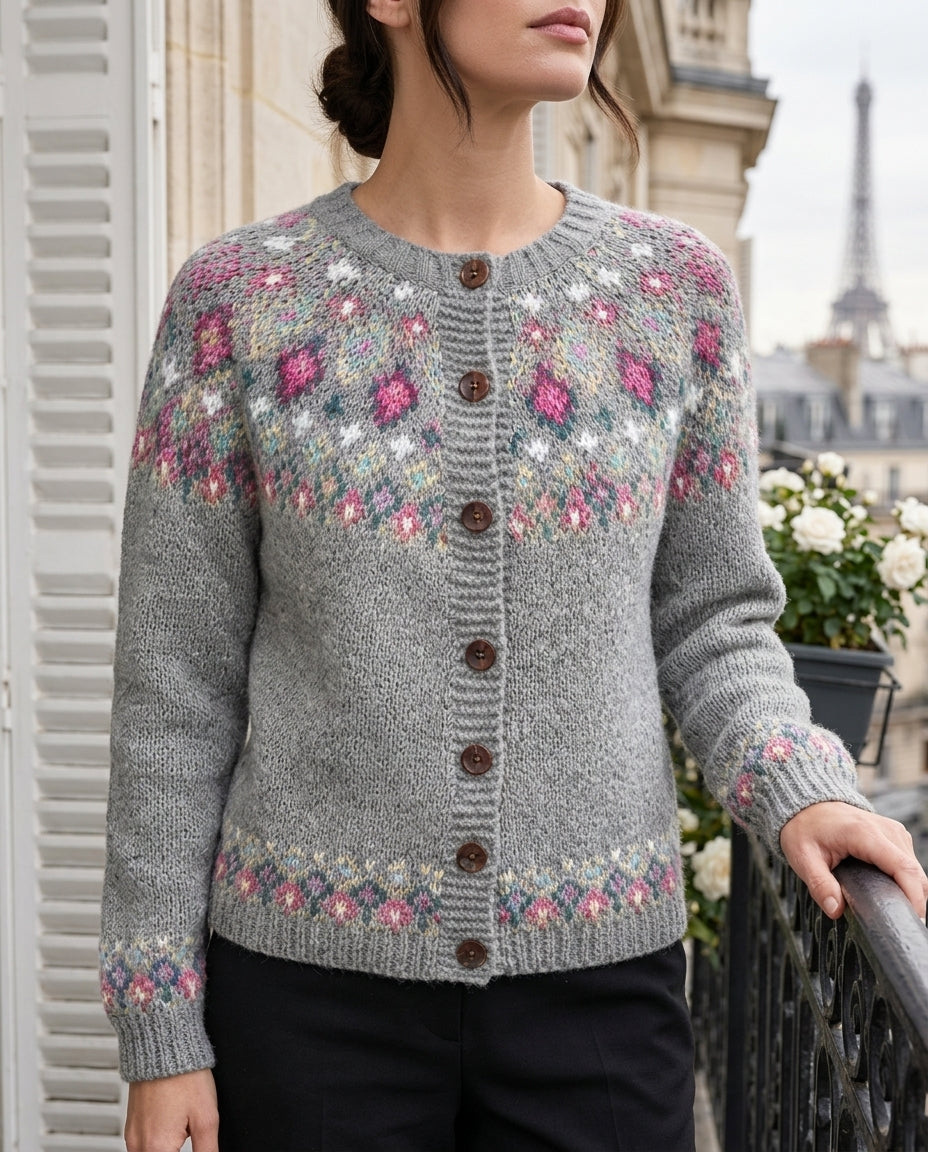 Cardigan Damen mit Knopfverschluss und modischem Muster | A&Z - 3 - Atelier-Zofia