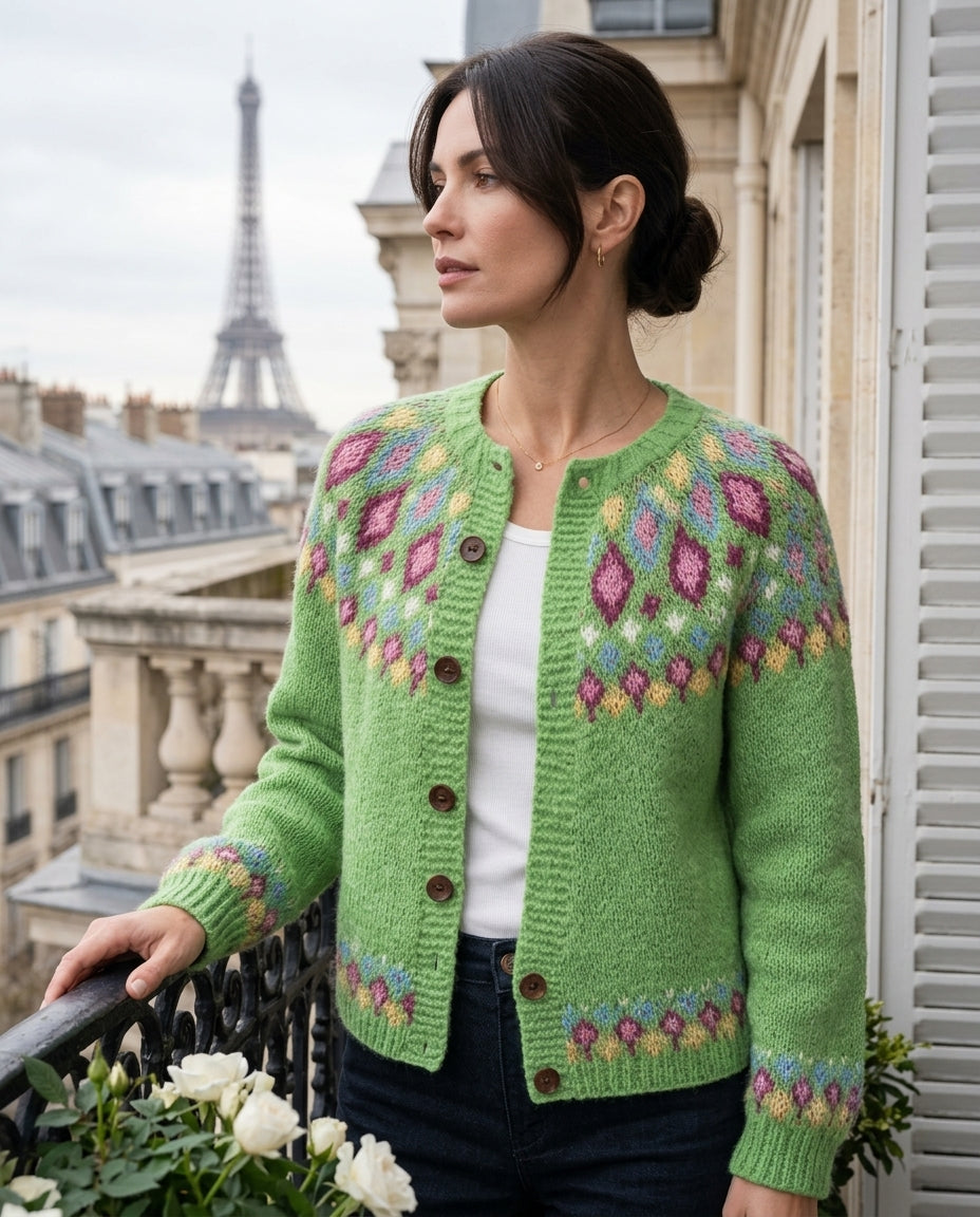 Cardigan Damen mit Knopfverschluss und modischem Muster | A&Z - 4 - Atelier-Zofia