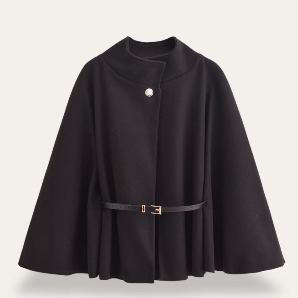 Mantel Damen rot tailliert mit Gürtel und Knopfdetails - 8 - Atelier-Zofia