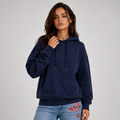 Hoodie Damen blau locker mit Sternenprint - 7 - Atelier-Zofia