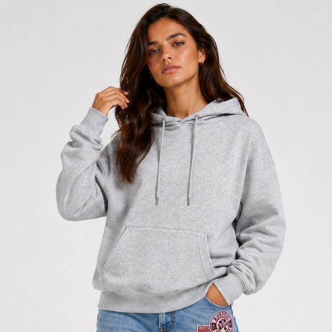 Hoodie Damen blau locker mit Sternenprint - 8 - Atelier-Zofia