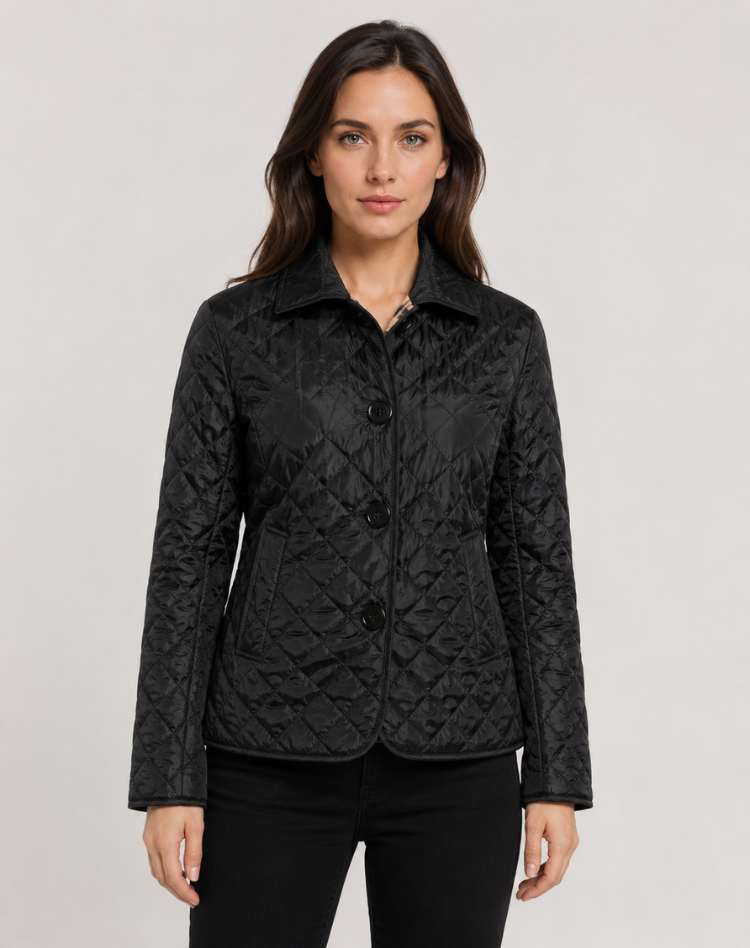 Jacke Damen schwarz tailliert mit Knopfverschluss - 1 - Atelier-Zofia
