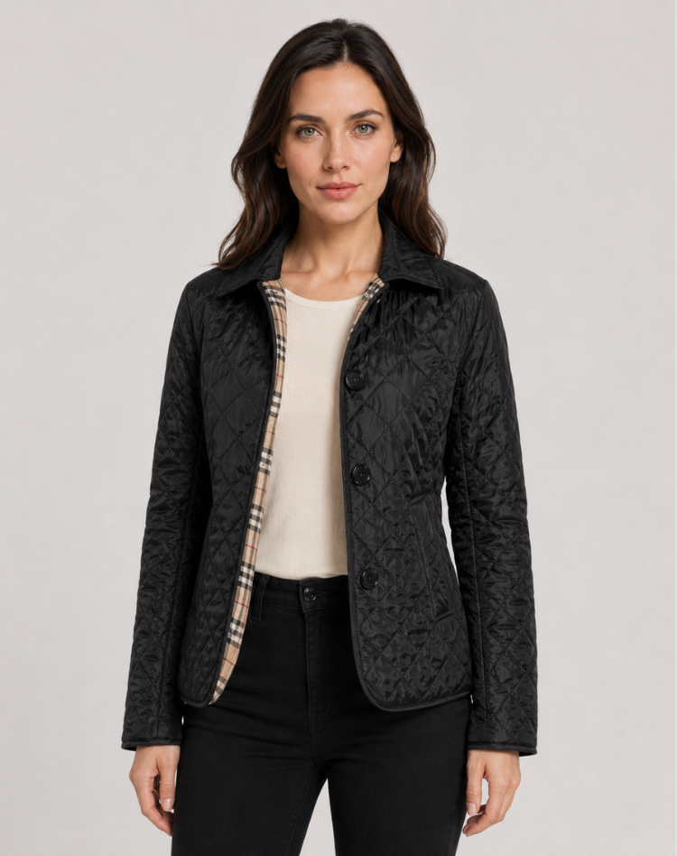 Jacke Damen schwarz tailliert mit Knopfverschluss - 2 - Atelier-Zofia