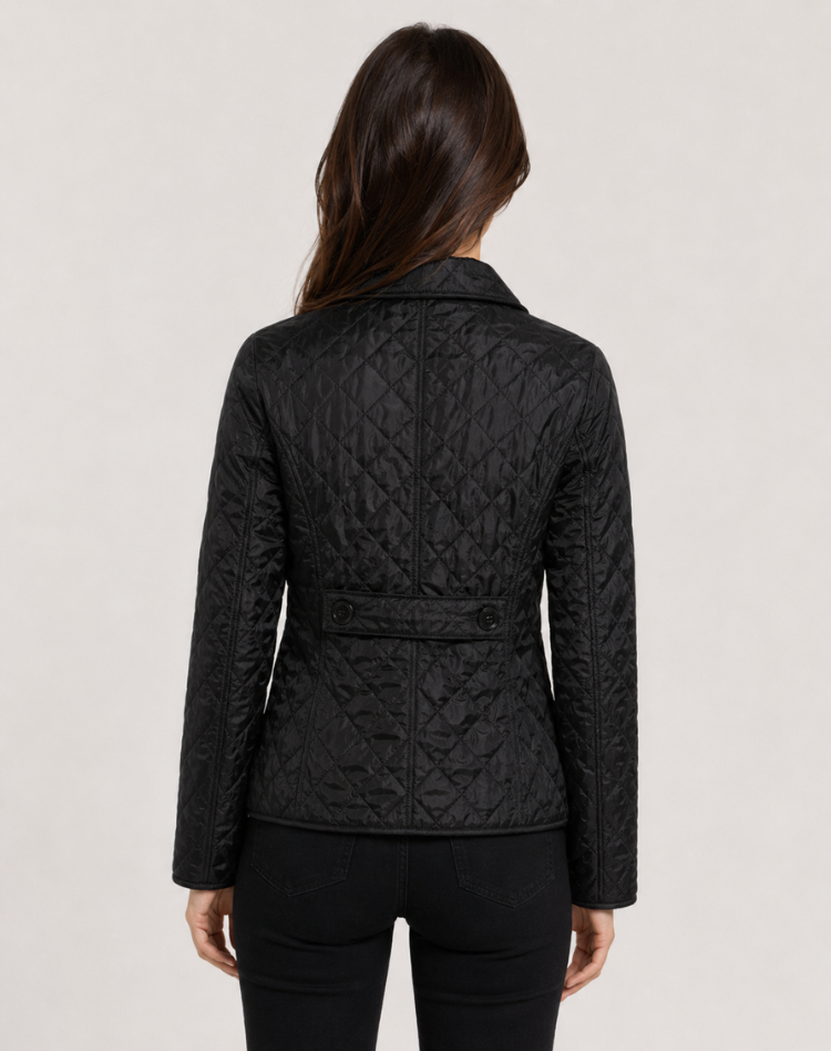 Jacke Damen schwarz tailliert mit Knopfverschluss - 4 - Atelier-Zofia